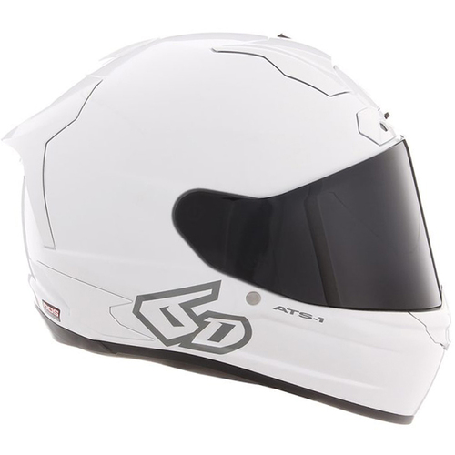 6D ATS-1R Solid Gloss White Helmet [Size:XS]