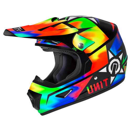 M2R XYouth Unit Cosmo PC-1 Gloss Multi Youth Helmet [Size:SM]