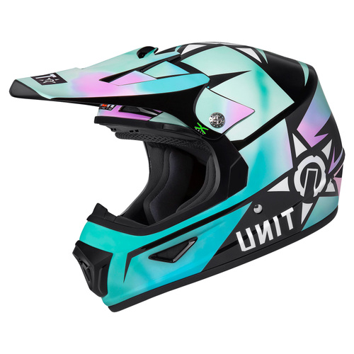 M2R XYouth Unit Skyhigh PC-7 Gloss Teal Youth Helmet [Size:SM]