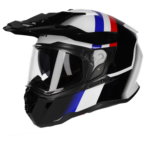 M2R Hybrid Fade PC-2 Gloss White/Black/Blue/Red Helmet [Size:XS]