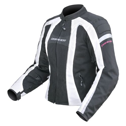 DriRider Airstream Black/White Womens Textile Jacket [Size:XS]