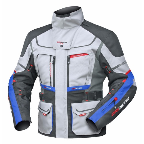 DriRider Vortex Adventure 2 All Season Grey/Anthracite/Blue Textile Jacket [Size:MD]