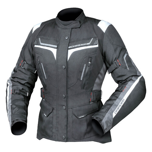 DriRider Apex 5 Black/White/Grey Womens Textile Jacket [Size:2XS]