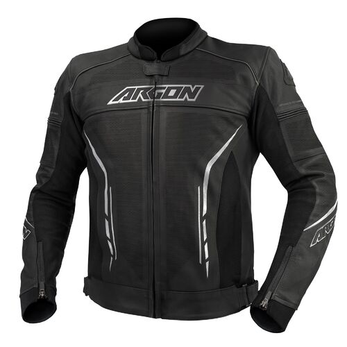 Argon Scorcher Black/White Perforated Leather Jacket [Size:48]