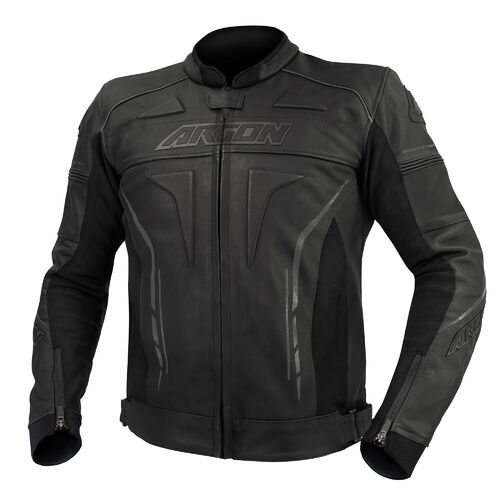 Argon Scorcher Black/Grey Non-Perforated Leather Jacket [Size:48]