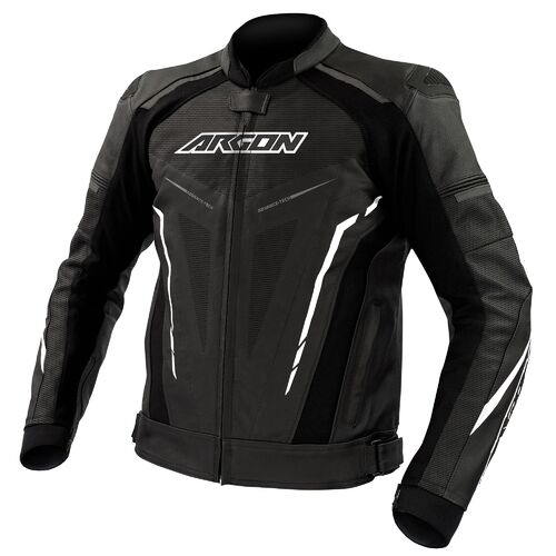 Argon Descent Black/White Perforated Leather Jacket [Size:56]