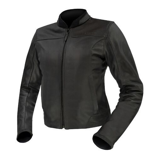 Argon Abyss Black Non-Perforated Womens Leather Jacket [Size:6]