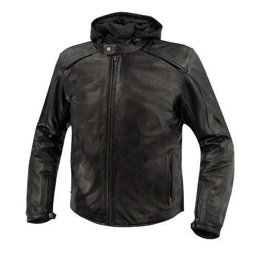 Argon Realm Vintage Black Leather Jacket [Size:48]