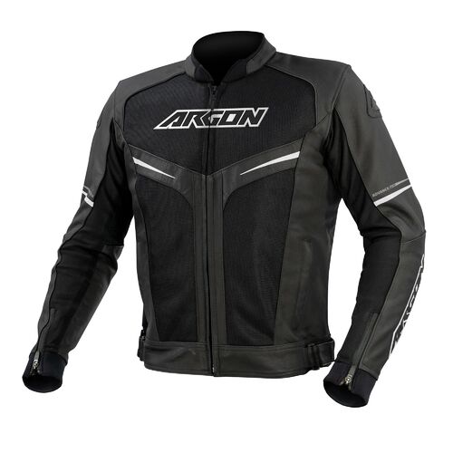 Argon Fusion Black/White Leather Jacket [Size:48]