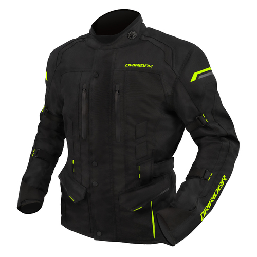 DriRider Compass 4 Black/Hi-Vis Yellow Textile Jacket [Size:SM]
