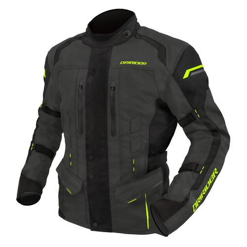 DriRider Compass 4 Grey/Black/Hi-Vis Yellow Textile Jacket [Size:SM]