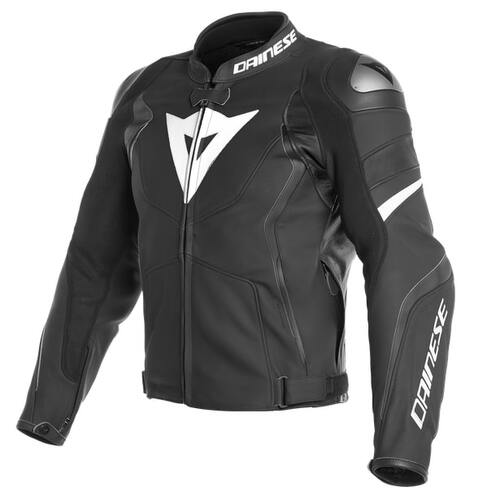 Dainese Avro 4 Matte Black/Matte Black/White Leather Jacket [Size:58]