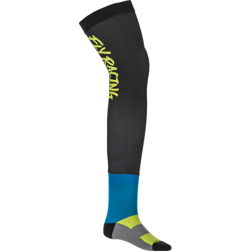 FLY 2023 Hi-Vis/Black/Blue Knee Brace Socks [Size:SM/MD]