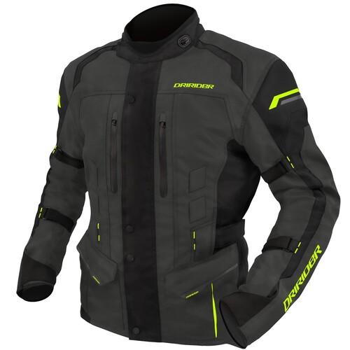 DriRider Compass 4 Grey/Black/Hi-Vis Yellow Youth Textile Jacket [Size:MD]