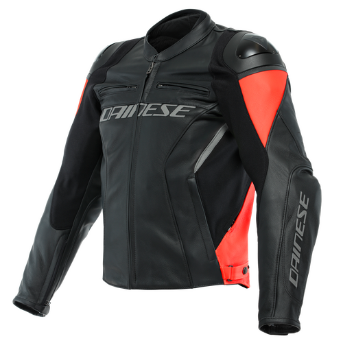 Dainese Racing 4 Black/Fluro Red Leather Jacket [Size:50]