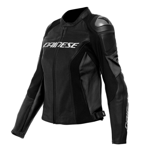 Dainese Racing 4 Lady Black/Black Perforated Womens Leather Jacket [Size:44]