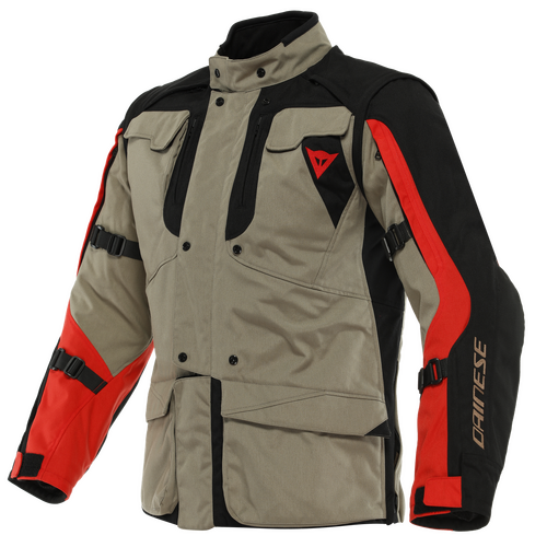 Dainese Alligator Tex Walnut/Black/Lava Red Textile Jacket [Size:50]