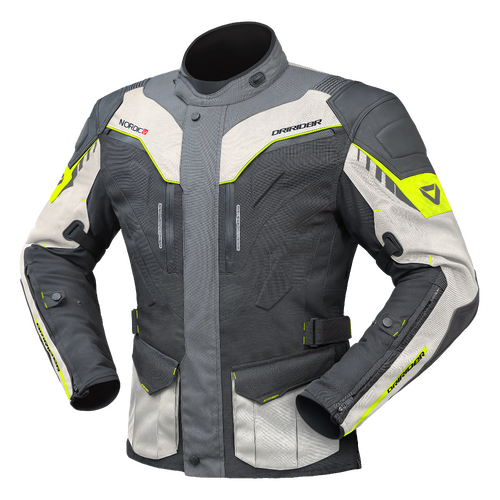 DriRider Nordic V Grey/Lime Textile Jacket [Size:SM]