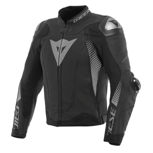 Dainese Super Speed 4 Perforated Matte Black/Charcoal Gray Leather Jacket [Size:44]