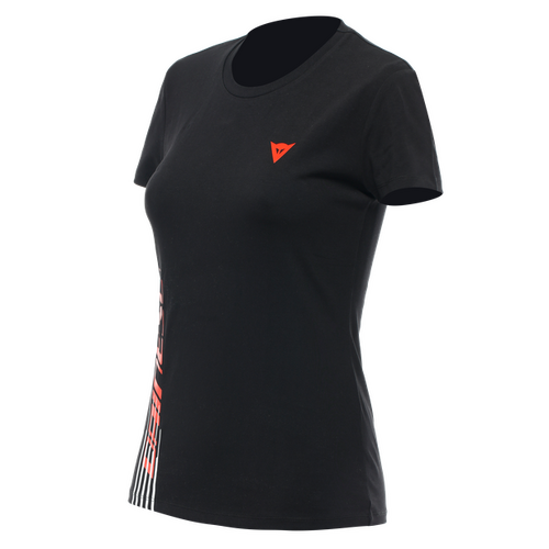 Dainese Logo Black/Fluro Red Womens T-Shirt [Size:XS]