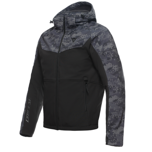 Dainese Ignite Tex Black/Camo Grey Textile Hoodie Jacket [Size:54]