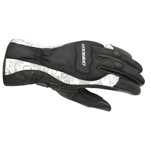 DriRider Vivid 2 Black/White Womens Gloves [Size:LG]