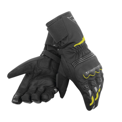 Dainese Tempest Unisex D-Dry Long Black/Fluro Yellow Gloves [Size:SM]