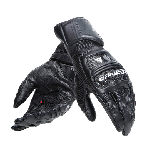 Dainese Druid 4 Black/Black/Charcoal Gray Leather Gloves [Size:SM]