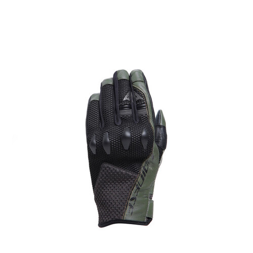 Dainese Karakum Ergo-Tek Black/Army Green Gloves [Size:SM]
