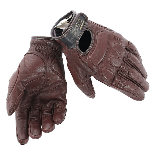 Dainese Blackjack Unisex Dark Brown Leather Gloves [Size:XS]