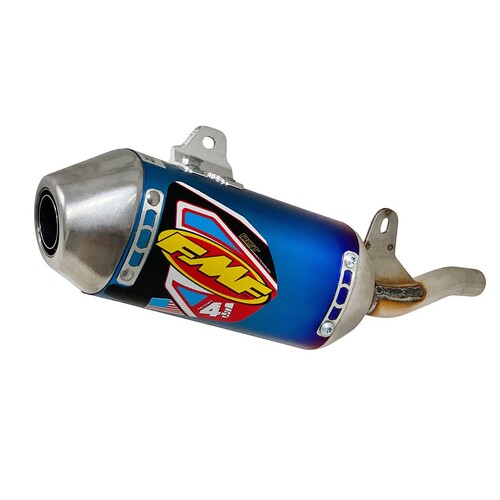 FMF Racing Mini Factory 4.1 RCT Blue Anodized Titanium Slip-On Muffler w/Stainless End Cap for Honda CRF110F 19-21