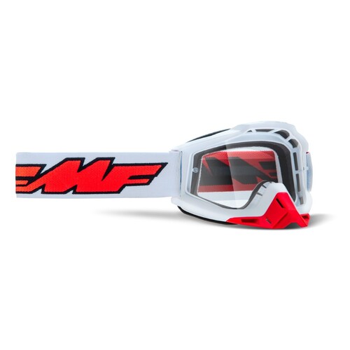 FMF Vision Powerbomb Goggles Rocket White w/Clear Lens