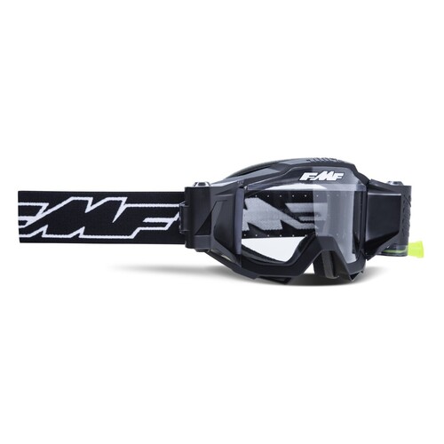 FMF Vision Powerbomb Youth Film System Goggles Rocket Black w/Clear Lens