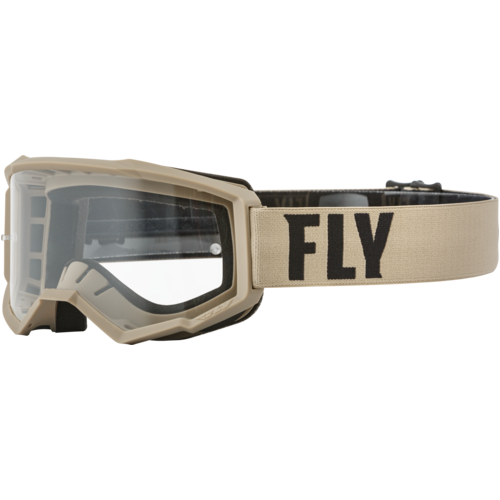 FLY 2023 Focus Youth Goggles Khaki/Brown w/Clear Lens