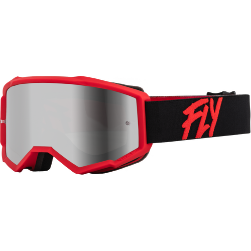 FLY 2023 Zone Youth Goggles Black/Red w/Silver Mirror/Smoke Lens