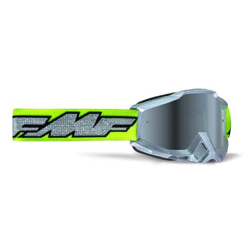 FMF Vision Powerbomb Goggles Rocket Silver Lime w/Mirror Silver Lens