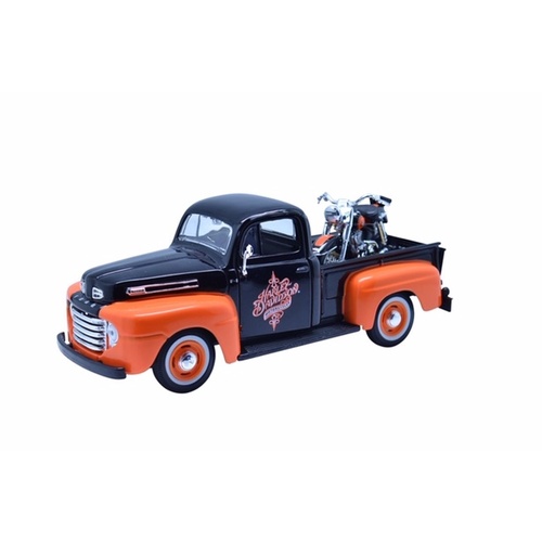 Maisto 1:24 Scale Ford F-1 Pick-Up 1948 w/Duo Glide 1958 Diecast Model