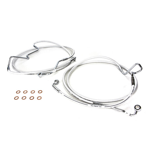 Magnum Shielding MS-AS37016 Sterling Chromite Lower Front Brake Line for Touring 14-Up w/ABS