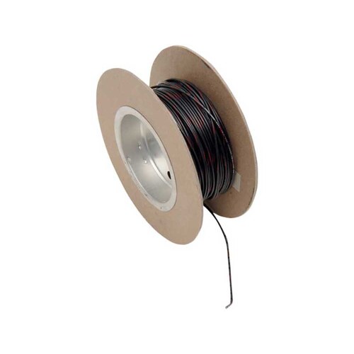 NAMZ Custom Cycle Products NMZ-NWR-02-100 18-Gauge Wire Black w/Red Stripe