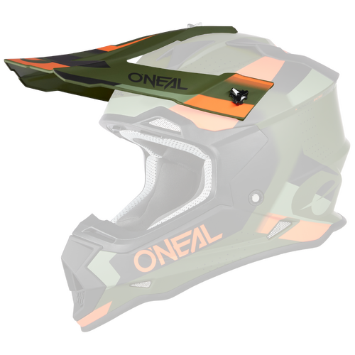 Oneal Replacement Peak for 2023 2 SRS Spyde V.23 Green/Black/Orange Helmet
