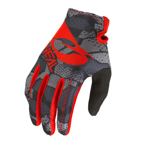 Oneal 2023 Matrix Camo V.22 Black/Red Youth Gloves [Size:XS]