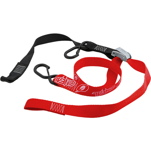 Oneal Deluxe Tiedown 1 1/2" Inch w/Soft Loop & Secure Hook Black/Red