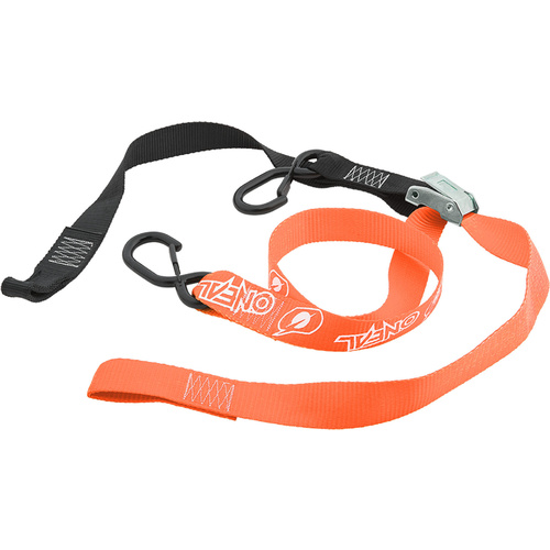 Oneal Deluxe Tiedown 1 1/2" Inch w/Soft Loop & Secure Hook Black/Orange