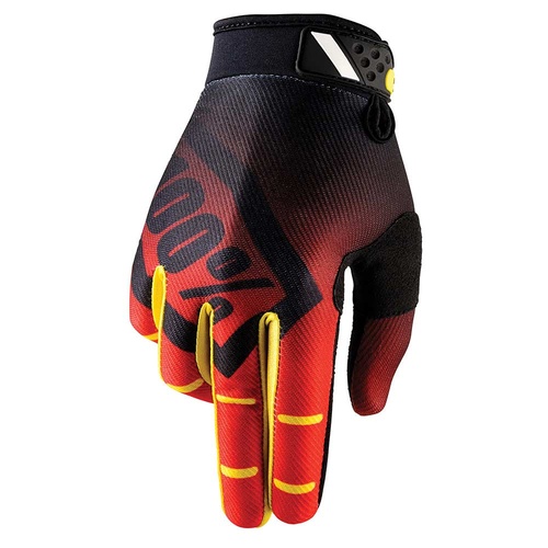 100% Ridefit Corpo Red Gloves [Size:SM]