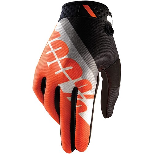 100% Ridefit Slant Orange Gloves [Size:SM]