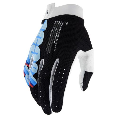 100% iTrack System Black Gloves [Size:SM]