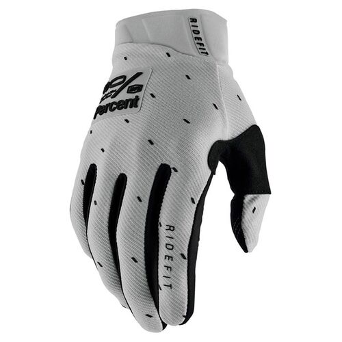 100% Ridefit Slasher Silver Gloves [Size:SM]