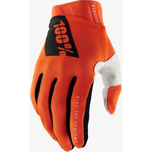 100% Ridefit Fluro Orange Gloves [Size:SM]