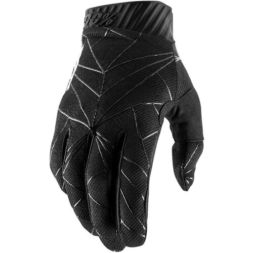100% Ridefit Black/White Gloves [Size:SM]