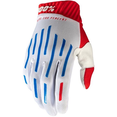 100% Ridefit Red/White/Blue Gloves [Size:SM]